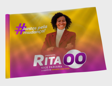 Bandeira Eleitoral com Bolsa para Haste 90x70cm - 4x0 - 16 unid