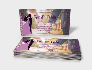 Convite Couchê 300g Verniz Total Frente e Verso 10x15cm - 4x0 - 1000 unid