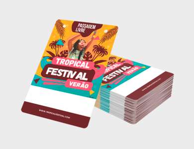 Credencial com Dois Furos Supremo 300g Sem Verniz 9x10 cm  - 4x0 - 500 unid