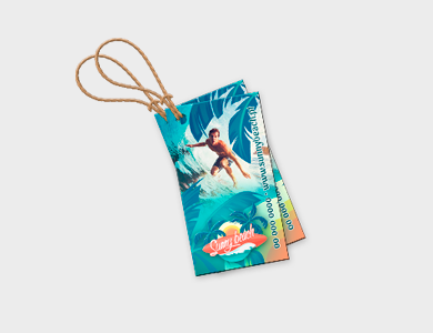 Tag Couchê 300g Laminação Fosca e Hot Stamping 9x5cm - 4x1 - 10000 unid